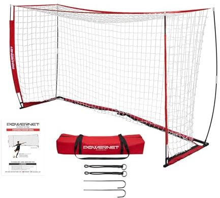 PowerNet Futsal Soccer Goal for Backyard & Outdoor Games, Portable Futsal Soccer Net, Sports & Outdoors Training Equipment for Practice, 1 Goal & Zipper Storage Bag (3M X 2M)