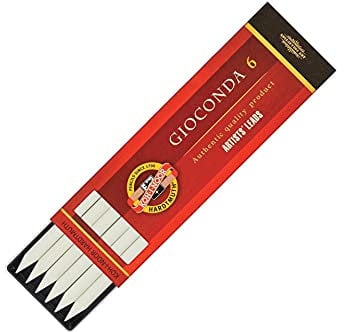 KOH-I-NOOR Craies à dessin pour porte-mines 5,6 mm de diamètre 120 mm – Blanc
