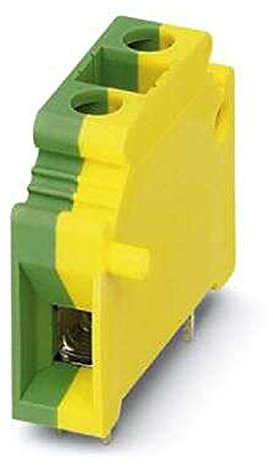 PHOENIX CONTACT KDS10-PE printed circuit board terminal block, 320V, 76A, 1 potential, 1 row, 1 number of positions, 10mm pitch, 4.3mm pin length, green, 50 pieces