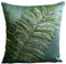 The HomeCentric Floating Leaf - 40 x 40 cm EIN gruner Seiden Kissenbezug mit Pailletten Stickerei