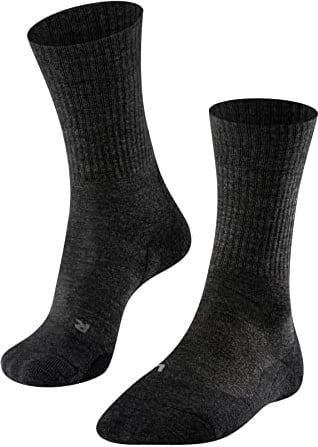 FALKE Women's TK2 Explore Wool Hiking Socks, Smog, 8-9