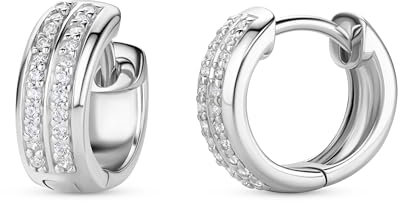 MIORE Damen Creolen | 925 Sterling Silber | mit 44 Zirkonias von 0,35 Karat | hautfreundliche Silber Ohrringe | Damen Schmuck vom Juwelier