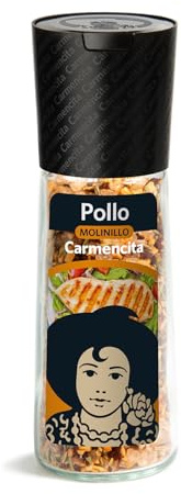 Carmencita Sazonador Pollo, Sin Gluten, Molinillo Regulable 66 g | Mezcla de Especias para Pollo Asado, al Horno, a la Plancha, Alitas, Muslos, Molinillo Dosificador