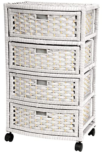 Oriental Furniture Kommode aus Naturfaser, 73,7 cm, Weiß