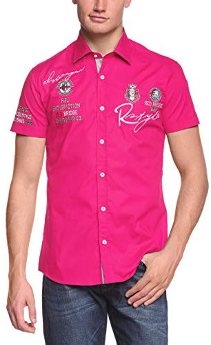 Redbridge - Chemise casual Homme - Red Bridge Men's Shirt R-2122 - Rose (Fuchsia) - FR : Medium (Taille fabricant : Medium)