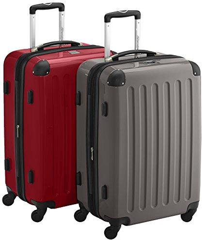 HAUPTSTADTKOFFER - Alex - 2er Koffer-Set Hartschale glänzend, TSA, 65 cm, 74 Liter, Graphit-Rot