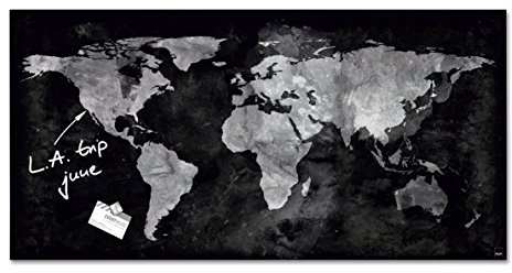 SIGEL GL270 Tableau magnétique en verre premium, surface brillante, 91 x 46 cm, verre de sécurité, montage facile, 3 aimants néodyme inclus, noir - Artverum