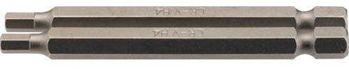 Draper 64321 4mm 1/4 Hex Hexagonal Insert Bit 75mm Long (2 Piece)