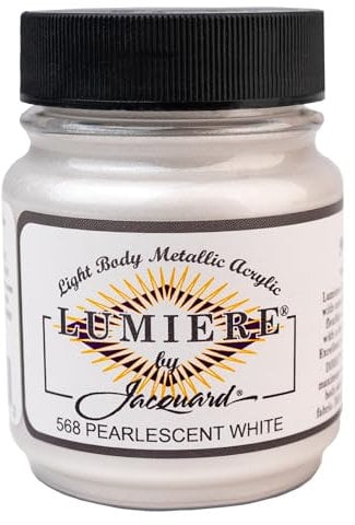 Jacquard Products 2.25 oz Lumiere Metallic Acrylic Paint, Pearlescent White