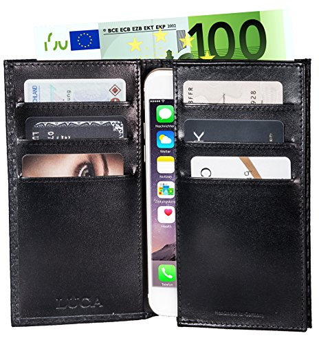LUCA iPhone Tasche Handmade in Germany Carbon Echtleder Etui für Ihr iPhone 13/14 Pro
