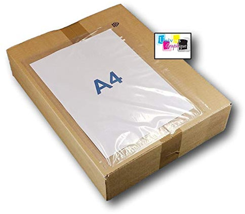 Lot de 100 - Pochette A4 porte-documents adhésives transparente - Pochette d’Expédition autocollante pour petit colis 315 x 225 mm (A4 non plié ) Pochette collante C4 pour insertion des documents pour palette caisse gros colis, gros paquet – ref UGPAN4-100