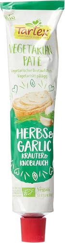 Tartex Organic Herb and Garlic Vegetarian Pate in Tube 200 g | Organic Vegetarian Paté, Herbs & Garlic Flavour, Vegan Friendly, Gluten Free