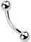 Titan Intim Piercing gebogener Stab 1,2 x 11 mm + 2 Kugeln in 4 mm