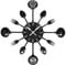 Premier Housewares - Reloj de pared, diseño de cubertería, diámetro de 43 cm, color negro