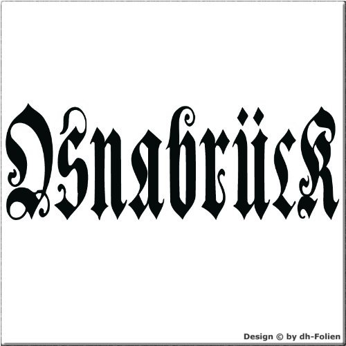 cartattoo4you® AH-00494 | OSNABRÜCK - Fraktur/Altdeutsche Schrift | Autoaufkleber Aufkleber Farbe schwarz, in 24 Farben erhältlich, glänzend 57 x 20 cm Waschstrassenfest