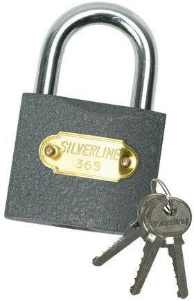 50mm Iron Padlock & 3 Keys | 8.5mm Steel Shackle Diameter | Outdoor Security Door Brass Lock | Farm Store Zip | Secure Safety