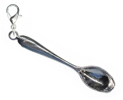 Miniblings Spoon Cutlery Food Kitchen Charm Pendant Zipper Bracelet Wristlet