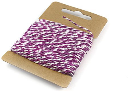 Frau WunderVoll® 18 Meter GARN LILA aus Baumwolle, ca. 1mm Stärke/Bakers Twine, Kordel, Dekogarn, Schnur, Gastgeschenk, Hochzeit, Anhänger, Bastelgarn