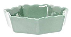 Backform 183337 aus Steinzeug Charlotte D 12 cm wassergrün Seite Tisch