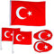 Murago - 5 teiliges Fanset für Auto - Türkei Türkiye Bayrak Fahne Flagge Fußball EM Fanartikel Spiegelfahne Autofahne Dekoration