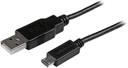 StarTech 3ft Slim USB-A to Micro-B Cable - USB 2.0 - Black (USBAUB3BK)