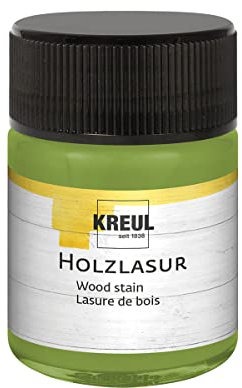 KREUL 78511-Tinte acrílico intensivo, Tarro de 50 ml en Pistacho, para Madera tratada y Papeles Naturales absorbentes, Fluido-Pintura líquida, Base de Agua, Pistachio