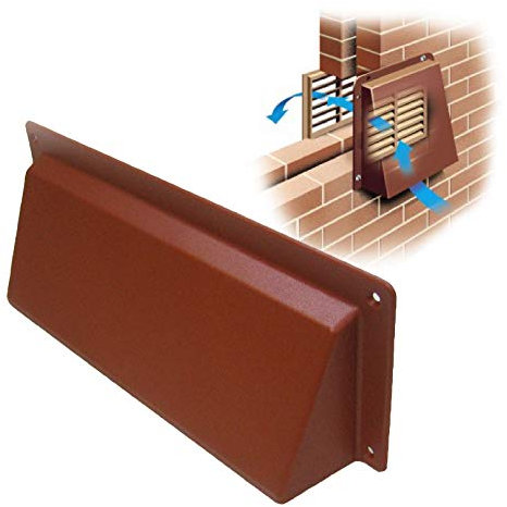 Timloc Terracotta Hooded Cowl 9 x 3 Vent Cover for Air Bricks Grilles Extractors