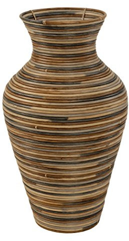 korb.outlet Vase aus Rattan/Bodenvase Rund (2)