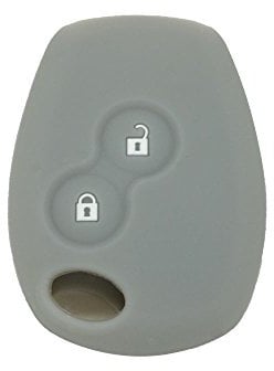 BROVACS Silicone Cover Protector Case Holder Skin Jacket Compatible with RENAULT DACIA 2 Button Remote Key Fob CV4350 Grey