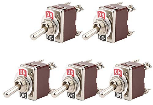 Mintice™ 5 X KFZ Auto 20A 125V 15A 250V Kippschalter Schalter Wippschalter DPST 4-Polig EIN/AUS Metall