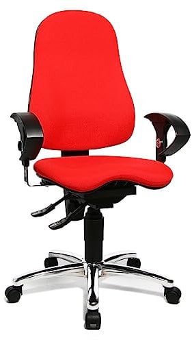 Topstar SI59UG21, Sitness 10 ergonomischer Bürostuhl, Schreibtischstuhl, inkl. höhenverstellbaren Armlehnen, Bezugsstoff rot