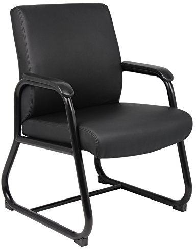 Boss Office Products Heavy Duty Caressoft Guest Chair in Black, 350 lbs. (B709)