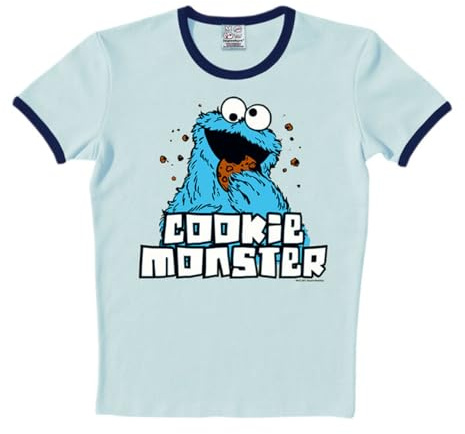 Logoshirt® Sesamstrasse Krümelmonster T-Shirt Damen & Herren | Offiziell lizenzierter Sesamstrasse-Fanartikel, 100% Baumwolle, lustiges T-Shirt für Krümelmonster-Fans, hochwertiger Print