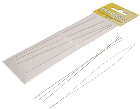 The Beadsmith Big Eye Beading Needles, 5 inches, 4 per Card, Sharp Points, Use for General Sewing, Weaving and Embroidery, Very Easy to Thread