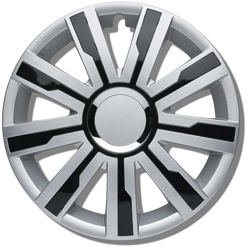 Albrecht 15 Zoll Radkappen schwarz/Silber für Stahlfelgen - Mirage Radzierblenden aus hochwertigem Kunststoff - Langlebige Radblenden in originaler Albrecht Verpackung - Made in EU