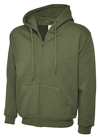 Uneek New Classic Full Zip Hooded Sweatshirt Hoodie Top 10+ Colours Sizes XS to 3XL