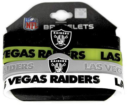 aminco Unisex NFL Team Logo Silikon Gummi Armband Set mit 4 Sport-Fan-Armbändern, Teamfarben, Einheitsgröße US