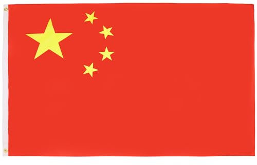 AZ FLAG - Flagge China - 250x150 cm - Chinesische Große Fahne 100% Polyester mit Messing-Ösen - 300g