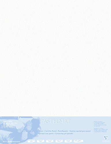 Clairefontaine 396010C Zeichenbögen (Packung mit 5 Bögen Pastelmat auf Karton kaschiert, 1800 µm, 70 x 100 cm, ideal für Trockentechniken und Pastell) weiss