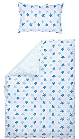 Odenwälder Babynest Jersey Wendebettwäsche 100x135 + 40x60 cm Sterne blue