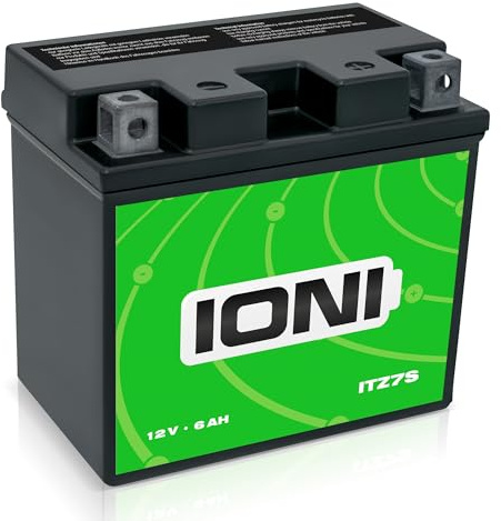 IONI ITZ7S 12V 6Ah AGM batteria compatibile con YTZ7S / YTZ6S / MG7ZS sigillato/manutenzione libera moto batteria