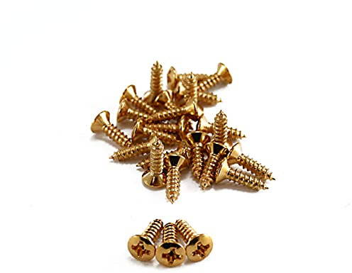 25 x VANSON Gold Scratchplate Pickguard Screws for Stratocaster or Telecaster Guitars (Pack of 25)