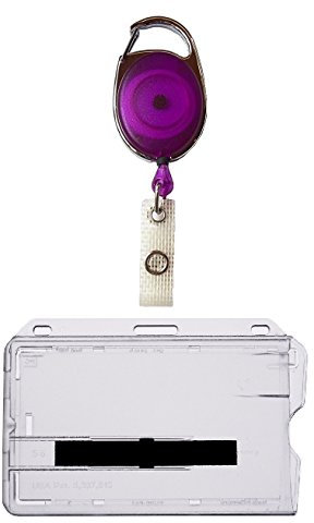 Waizmann.IDeaS 1x Ausweisset Ausweis-Set - Ausweisjojo Jojo Zipper oval + Kartenhülle mit Ausschieber - Kartenhalter Ausweis Hülle horizontal Schutzhülle Namensschild Ausweishalter Kunststoff