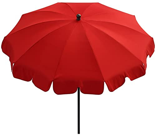 Maffei Art 84 Allegro, Parasol Rond diamètre cm 200, Tissu Dralon, Made in Italy. EXCLUSIVITE Couleur Rouge