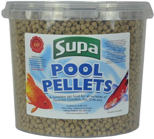 Supa Pond Pellets Fish Food, 3 Litre Bucket | Premium Quality Pond Fish Food Offering A Nutritionally Balanced Diet,