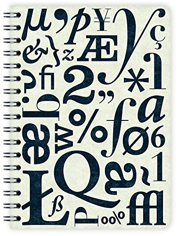 etmamu 372 Notizblock Typo-Muster A6, 60 Blatt liniert