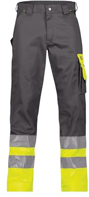 DASSY® Omaha Warnschutzhose - Größe 46 - ZEMENTGRAU/NEONGELB