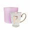 Bombay Duck Alphabet Spotty Metallic Mug Letter B Gold with Fuchsia Spots, Porcelain, White, 1 Count (Pack of 1)