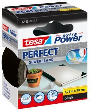 Tesa Gewebeband extra Power 38 x 2,75 m schwarz 56343-00034-03 (6er Pack)