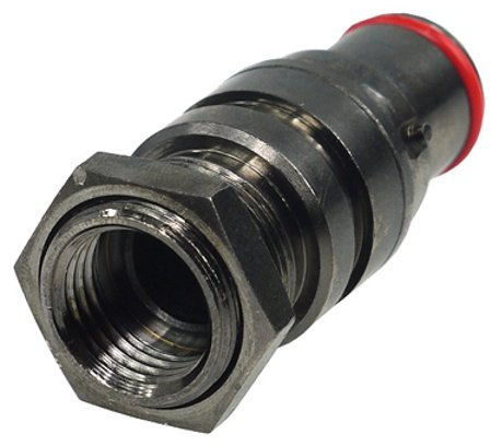 Schnellverschluss G1/4 IG mit Schottverschraubung Stecker - black nickel